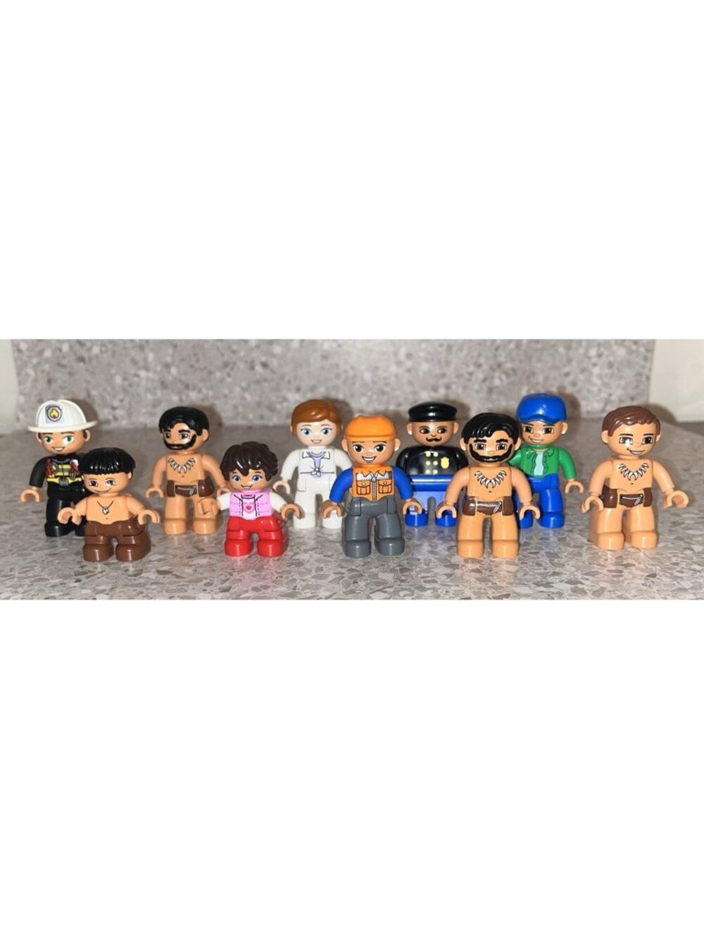 Lego Duplo Figure Lot 10 Figures Kids Adults Construction Caveman Fireman Girl